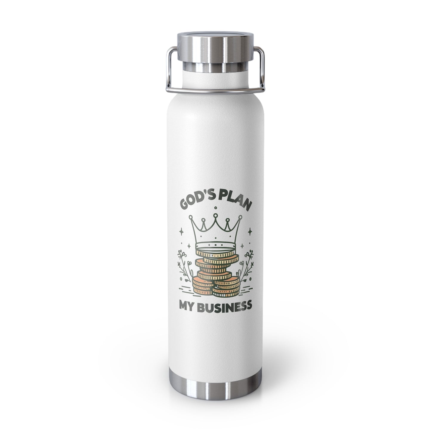 God's Plan Insulated Water Bottle – Copper Vacuum 22oz Stainless Steel Bottle for Hot & Cold Drinks