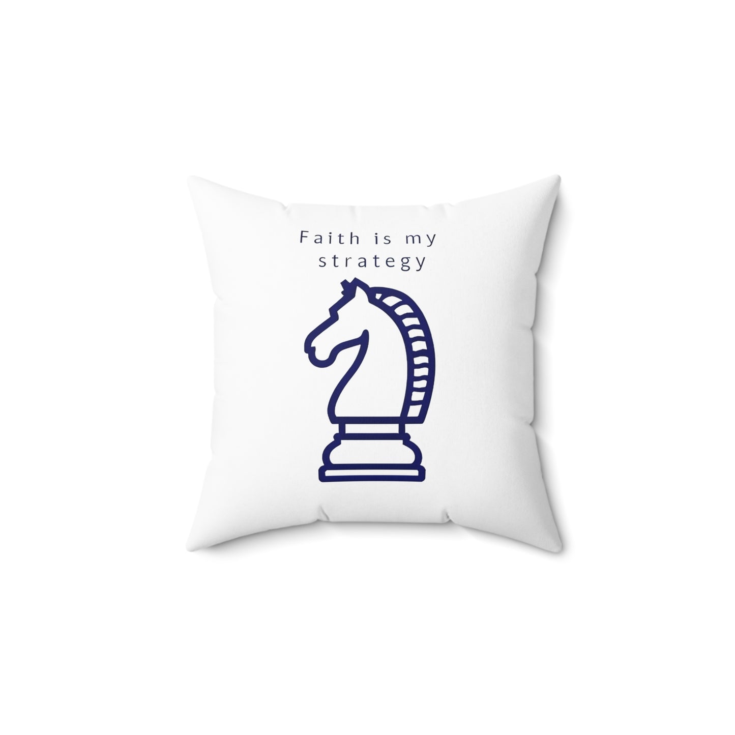 Faith is my Strategy Soft & Durable Square Pillow – Plush Polyester Cushion for Home & Office Decor