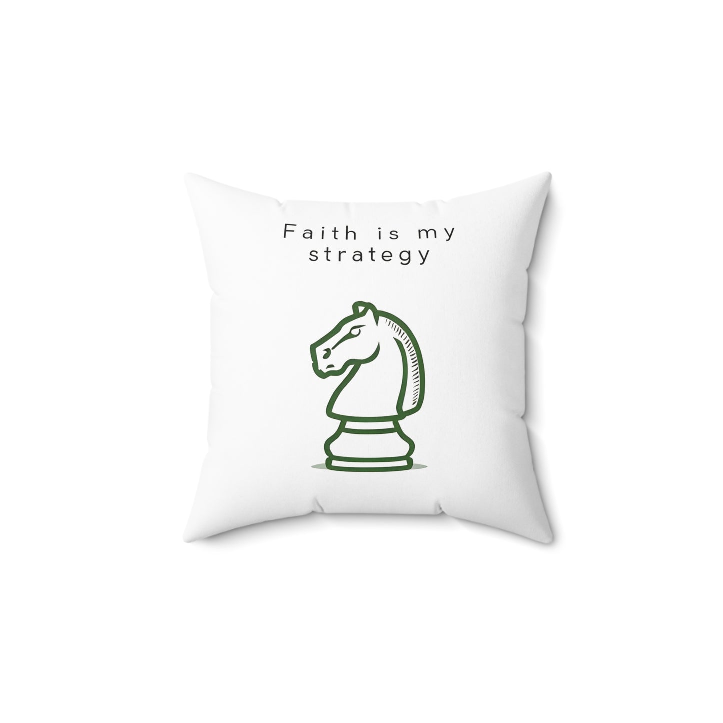 Faith is my Strategy Soft & Durable Square Pillow – Plush Polyester Cushion for Home & Office Decor