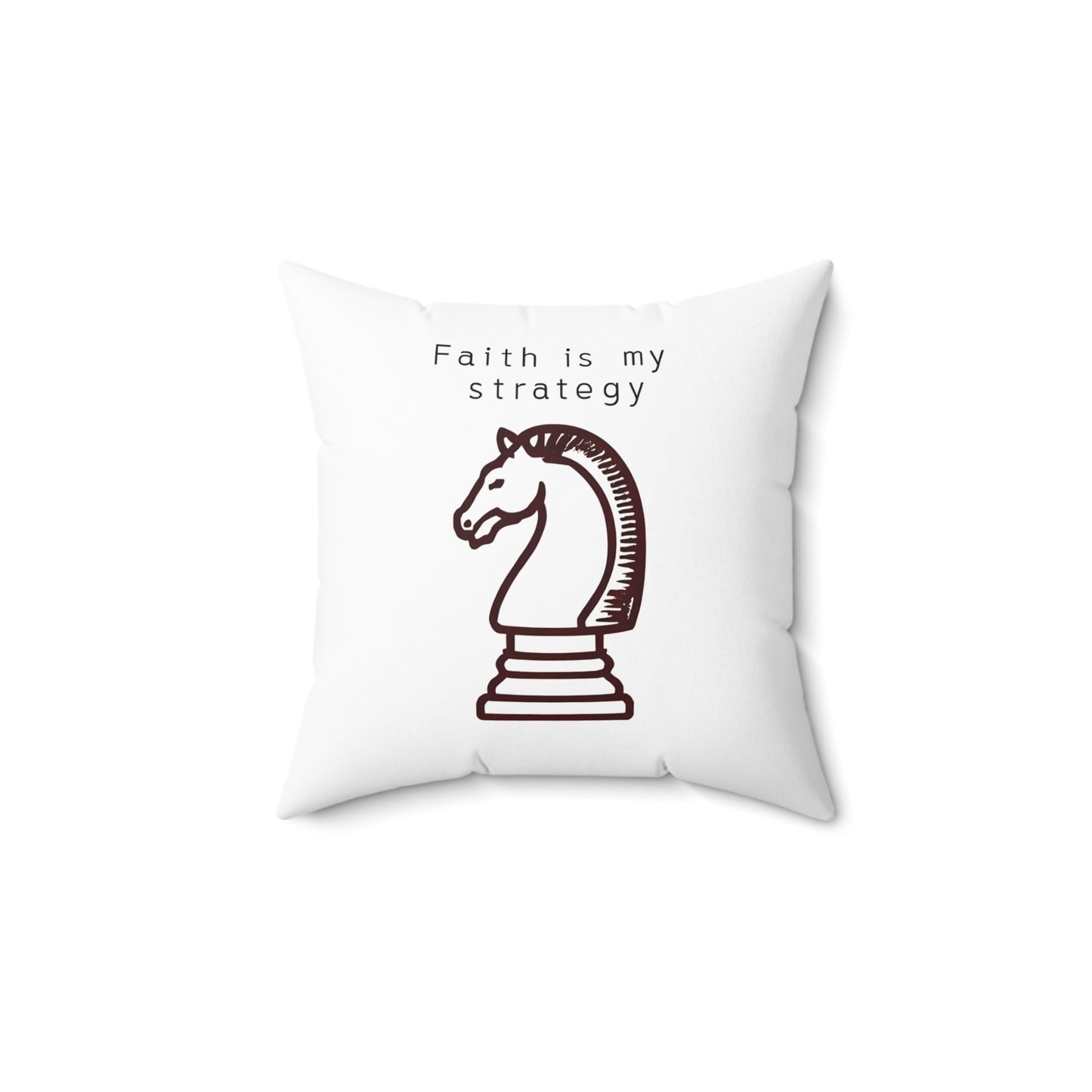 Faith is my Strategy Soft & Durable Square Pillow – Plush Polyester Cushion for Home & Office Decor
