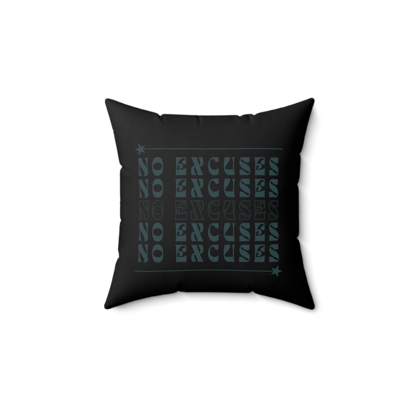 No Excuses Soft & Durable Square Pillow – Plush Polyester Cushion for Home & Office Decor