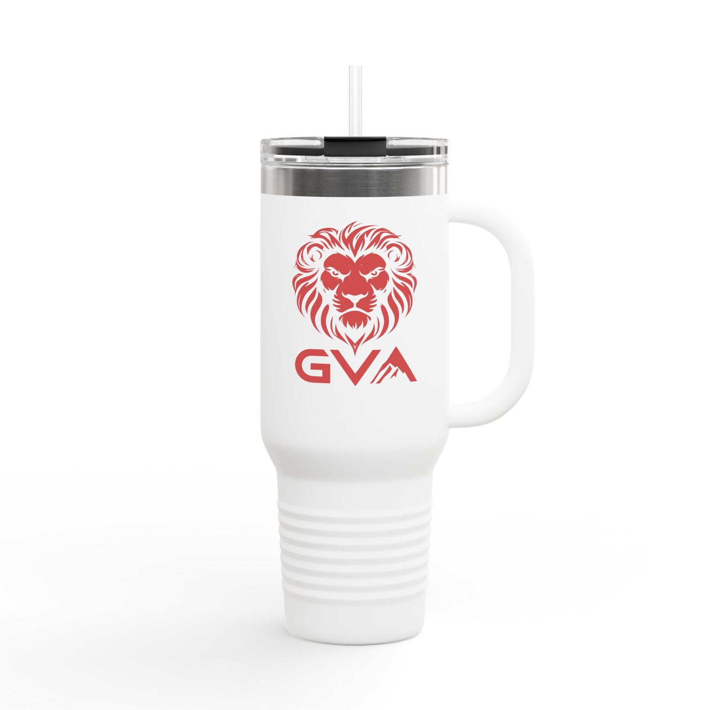 GVA Logo 40oz Insulated Travel Mug – Stainless Steel, Double-Wall, Leak-Proof with Handle