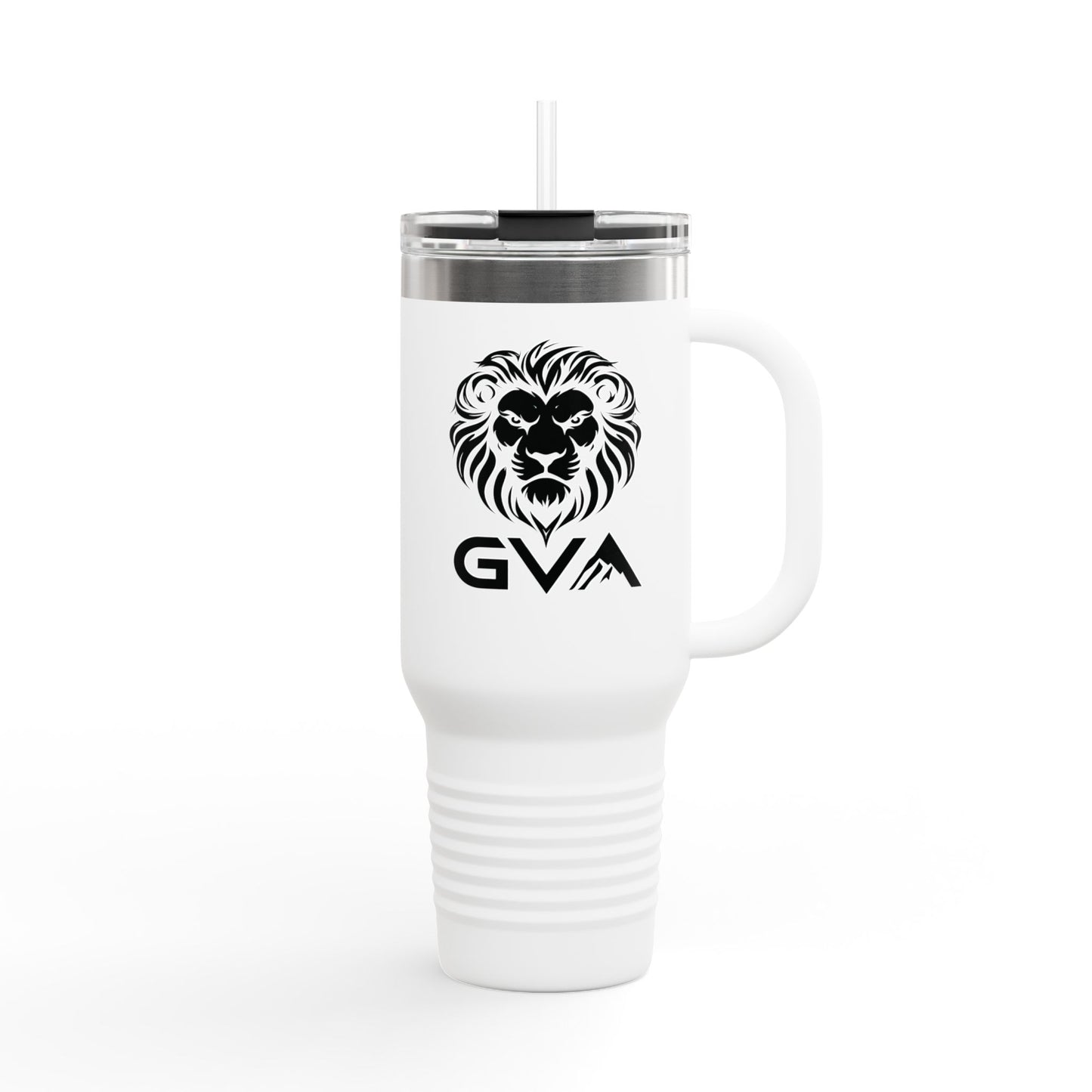 GVA Logo 40oz Insulated Travel Mug – Stainless Steel, Double-Wall, Leak-Proof with Handle