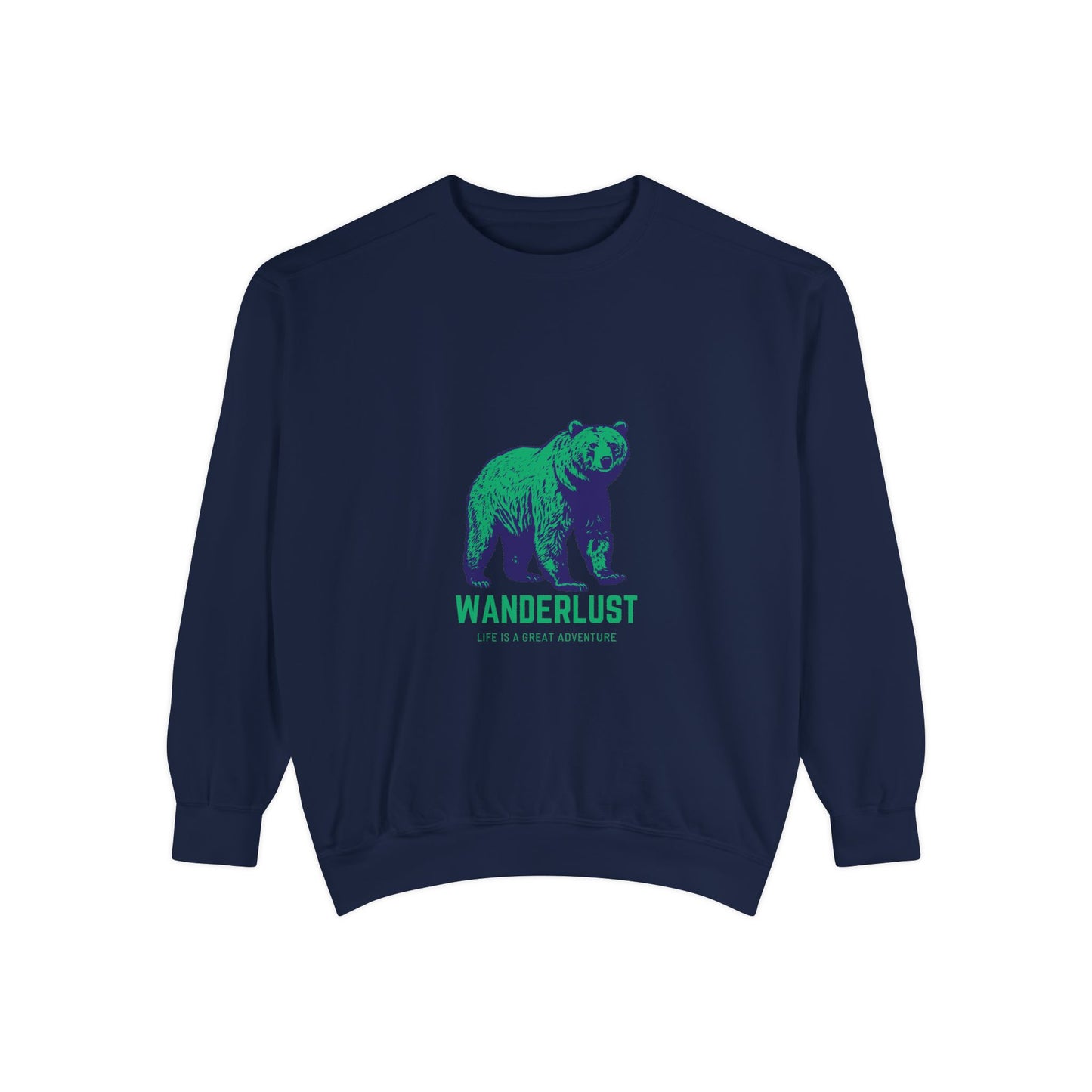 Wanderlust (Green) Unisex Heavyweight Sweatshirt , Soft, Warm & Durable for Everyday Comfort