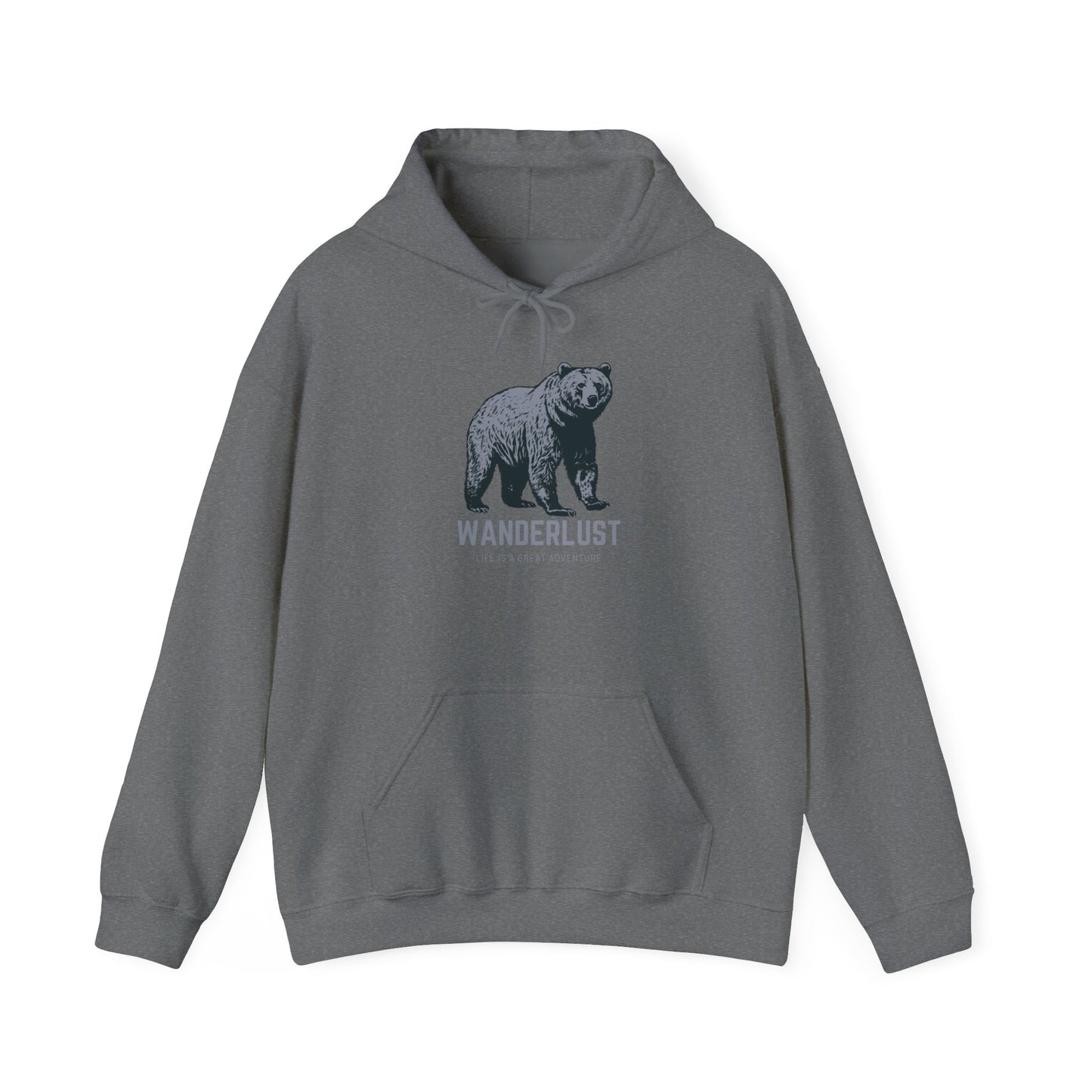 Wanderlust Hoodie (Grey)| Unisex Motivational Hoodie, Casual Outfit, Sportswear Gift, Inspirational Apparel
