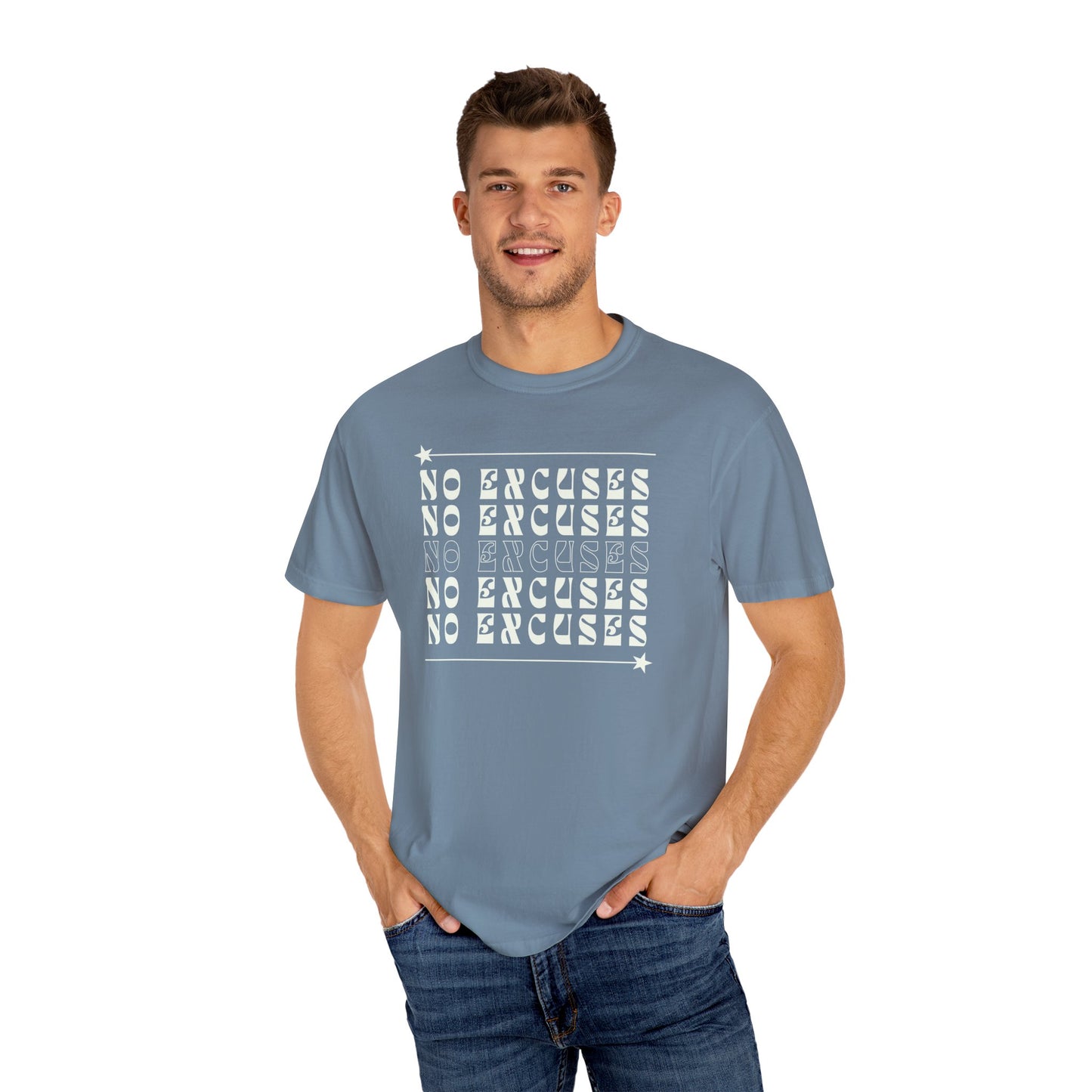 No Excuses Unisex Garment-Dyed T-Shirt – Soft, Durable & Comfortable Everyday Wear
