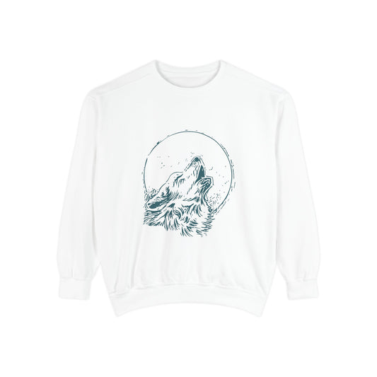 Howling Wolf (Teal) Unisex Heavyweight Sweatshirt , Soft, Warm & Durable for Everyday Comfort