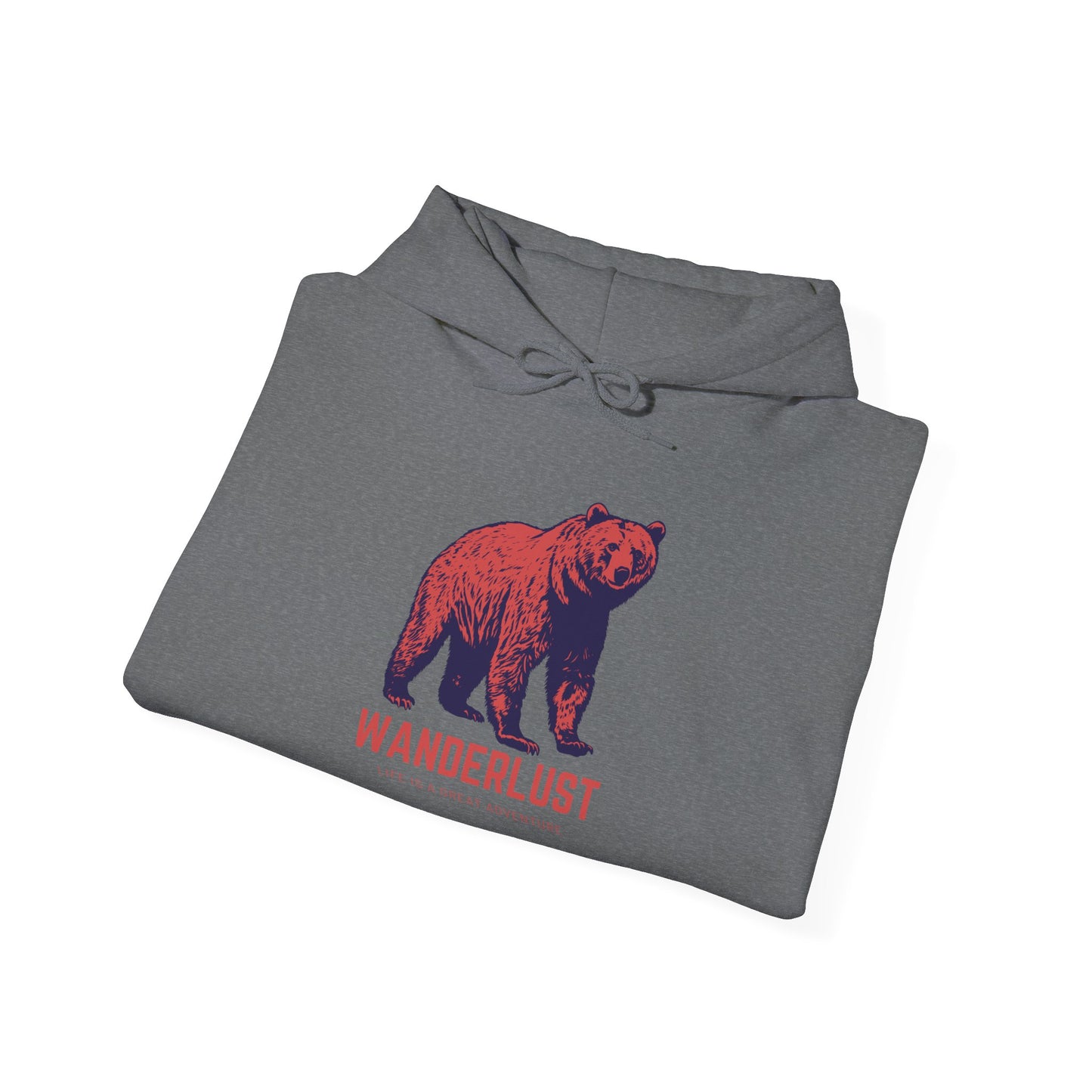 Wanderlust Hoodie (Red)| Unisex Motivational Hoodie, Casual Outfit, Sportswear Gift, Inspirational Apparel