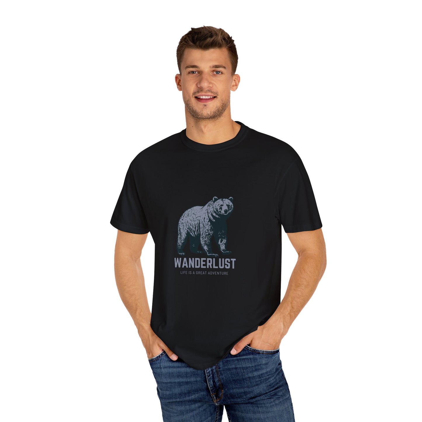 Wanderlust (Grey) Unisex Garment-Dyed T-Shirt – Soft, Durable & Comfortable Everyday Wear