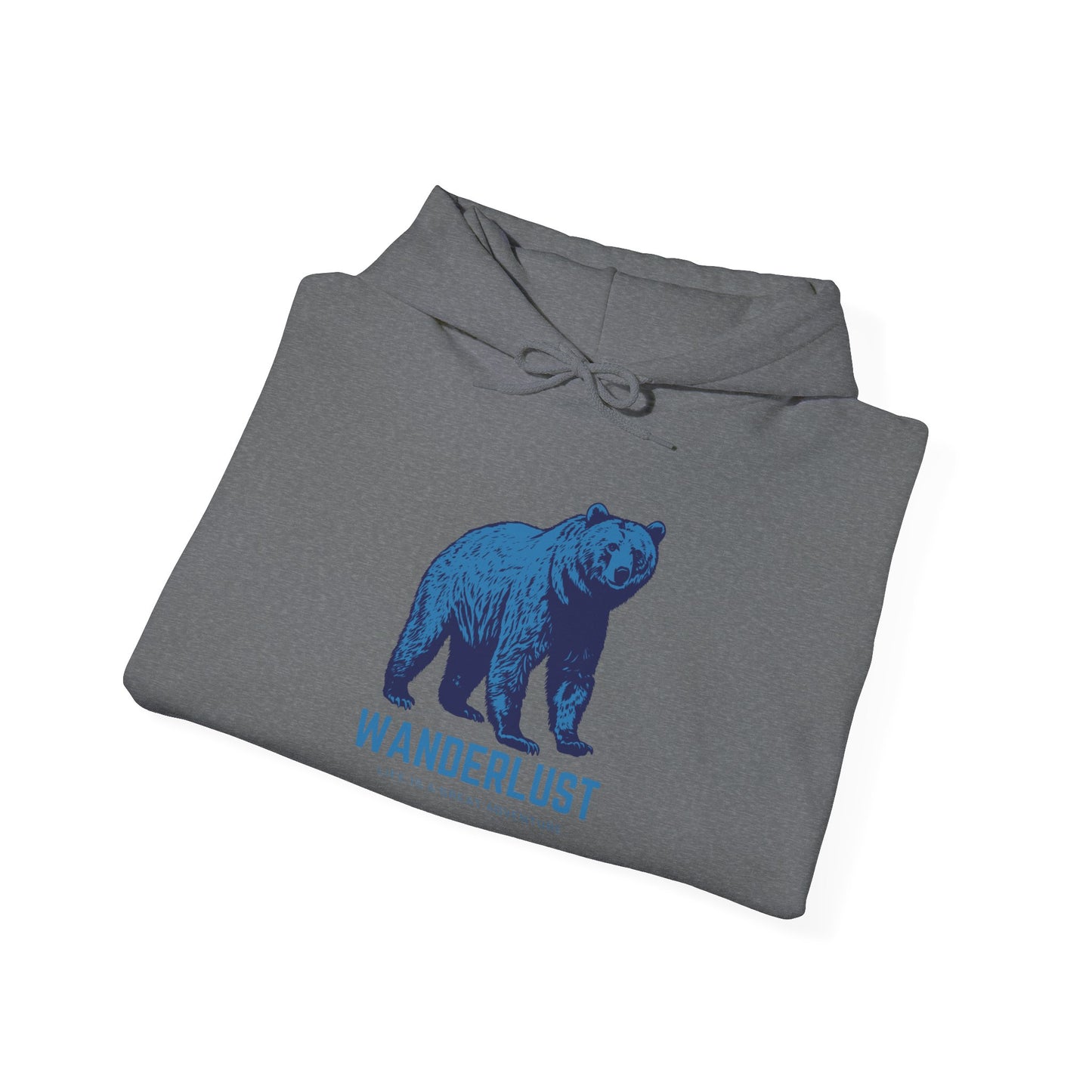Wanderlust Hoodie (Blue)| Unisex Motivational Hoodie, Casual Outfit, Sportswear Gift, Inspirational Apparel