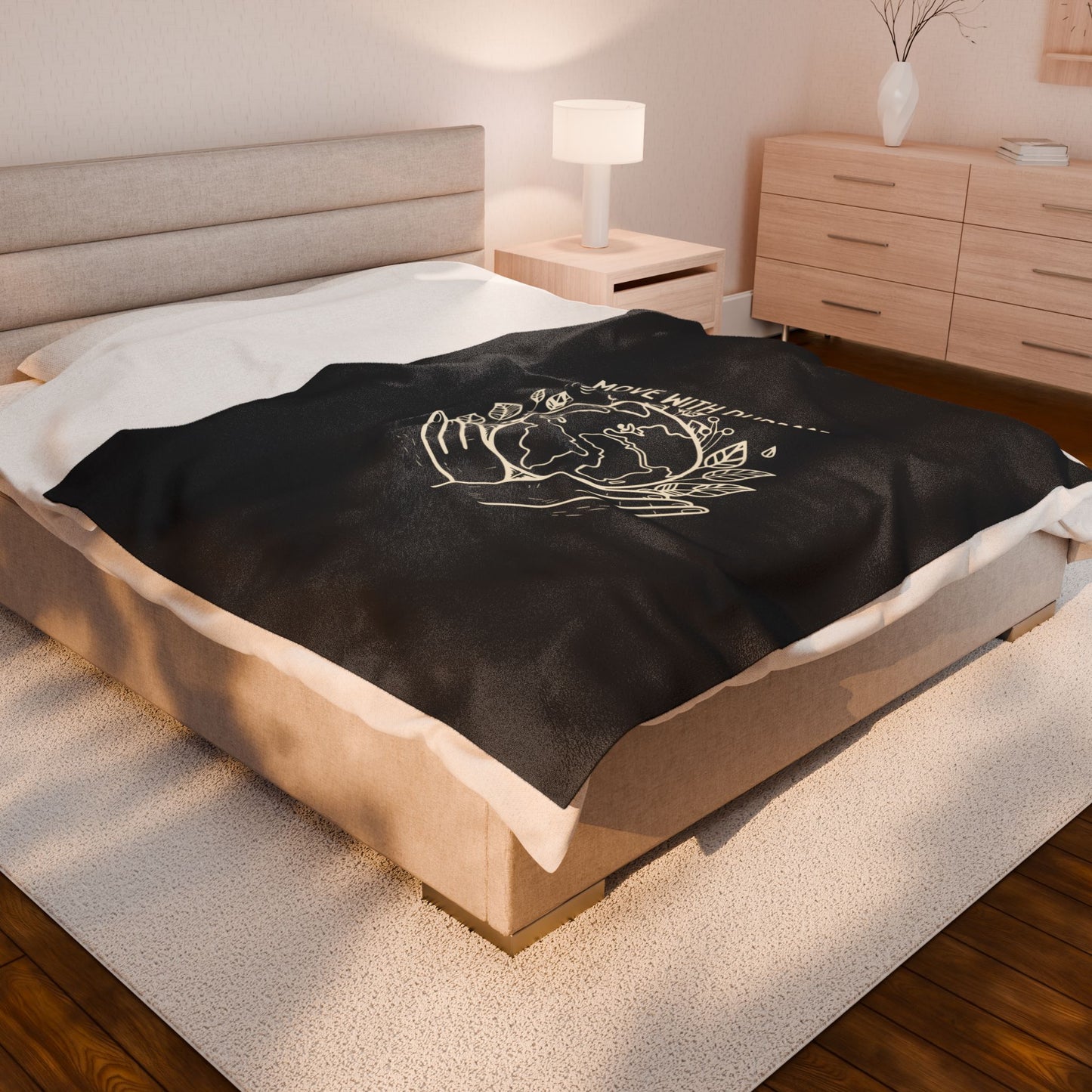 Move with Purpose Velveteen Plush Blanket – Ultra-Soft, Warm & Durable for Home & Gifts