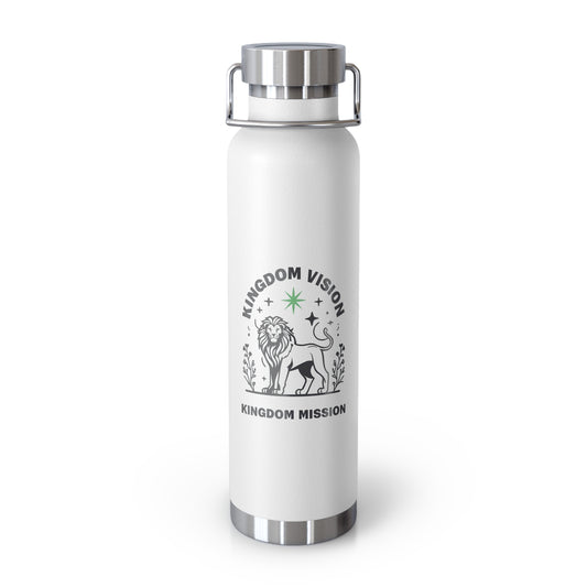 Kingdom Vision Insulated Water Bottle – 22oz Copper Vacuum, Keeps Drinks Hot or Cold