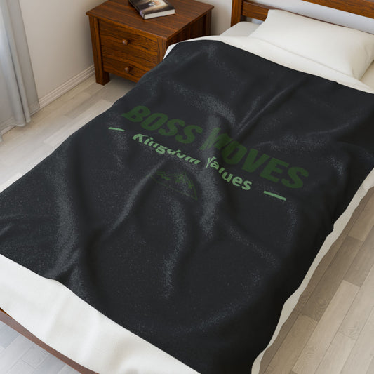 Boss Moves Velveteen Plush Blanket – Ultra-Soft, Warm & Durable for Home & Gifts