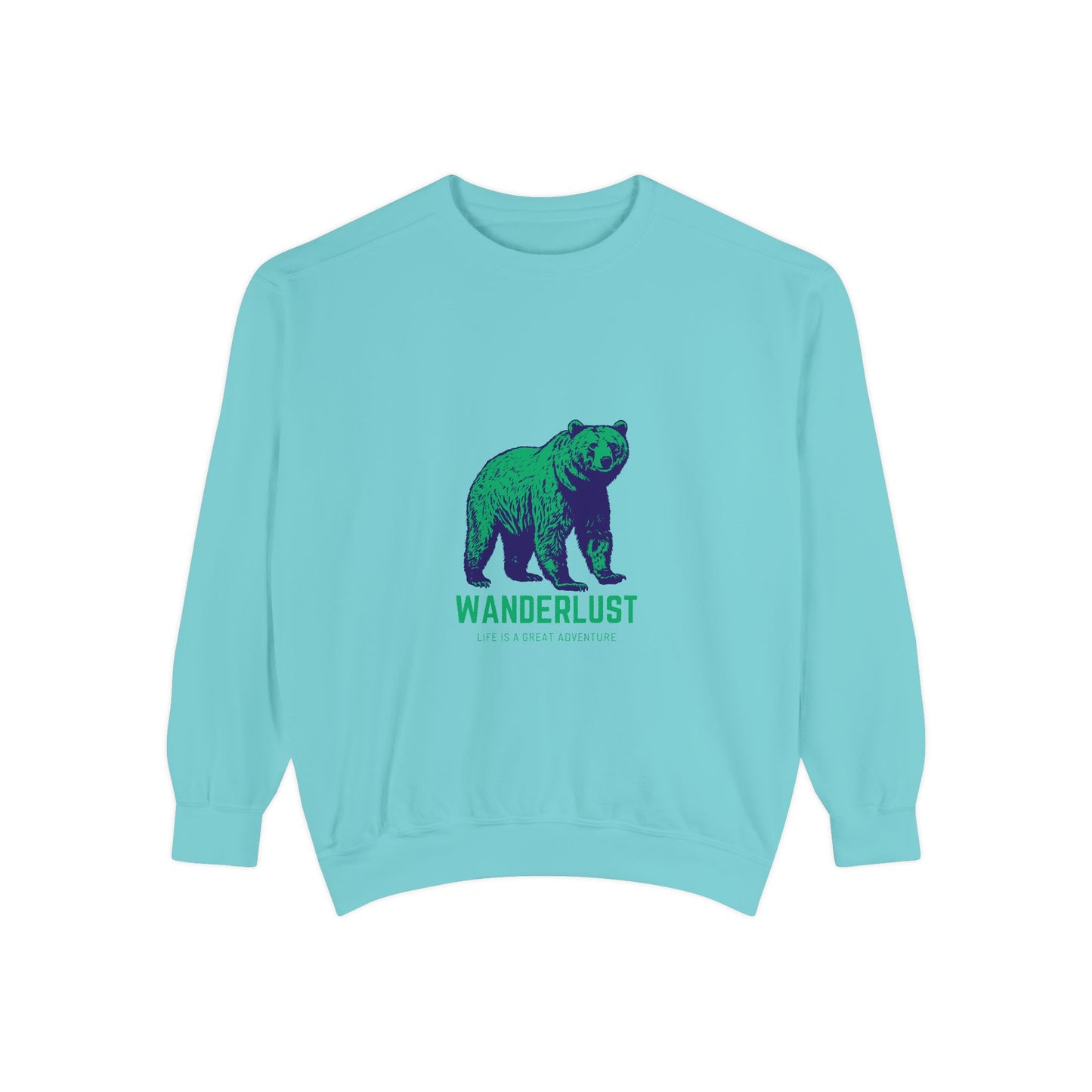 Wanderlust (Green) Unisex Heavyweight Sweatshirt , Soft, Warm & Durable for Everyday Comfort
