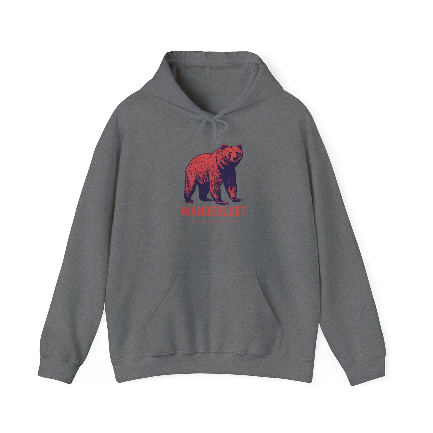 Wanderlust Hoodie (Red)| Unisex Motivational Hoodie, Casual Outfit, Sportswear Gift, Inspirational Apparel
