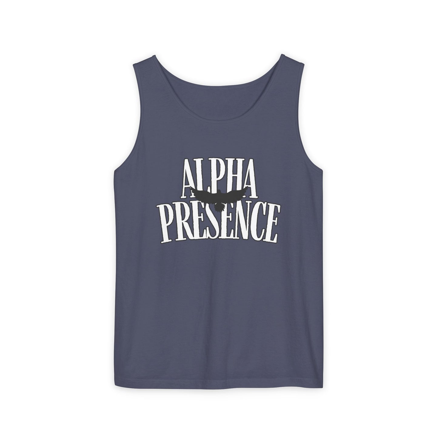 Alpha Presence Unisex Garment-Dyed Tank Top – Summer Style, Casual Wear, Gifts for Him, Athleisure, Relaxed Fit