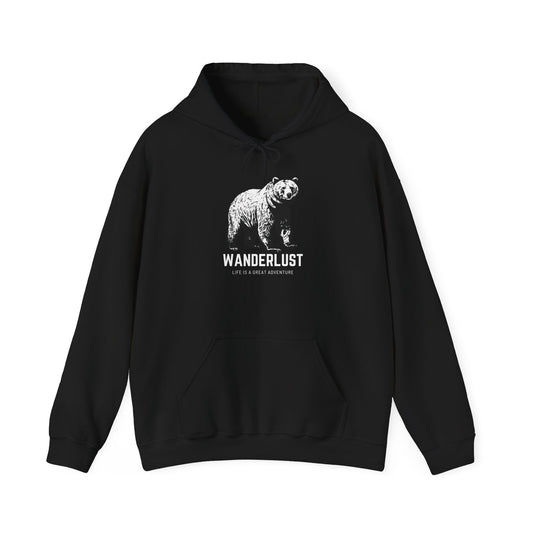 Wanderlust Hoodie (White)| Unisex Motivational Hoodie, Casual Outfit, Sportswear Gift, Inspirational Apparel
