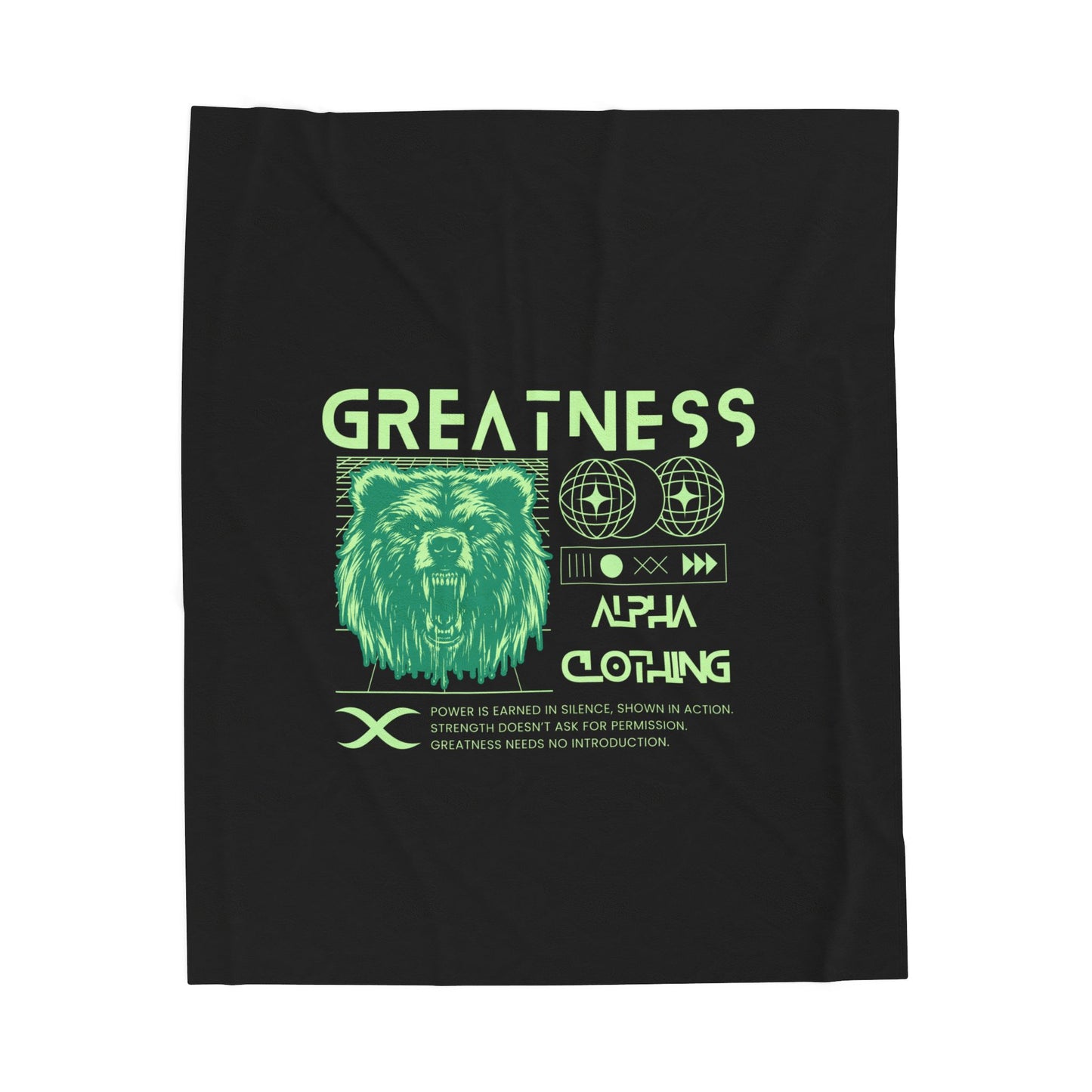 Greatness(Lime) Velveteen Plush Blanket | Cozy Throw, Inspirational Home Décor, Motivational Gift, Relaxation Blanket