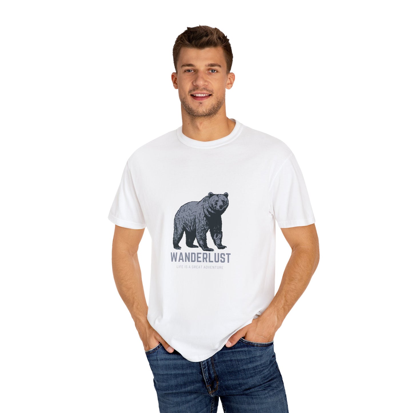 Wanderlust (Grey) Unisex Garment-Dyed T-Shirt – Soft, Durable & Comfortable Everyday Wear