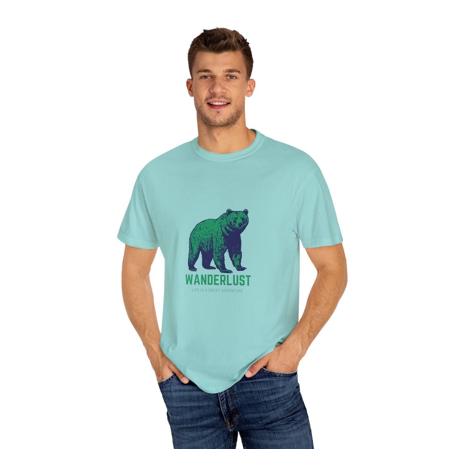 Wanderlust (Green) Unisex Garment-Dyed T-Shirt – Soft, Durable & Comfortable Everyday Wear
