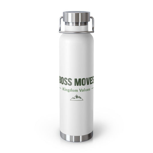 Boss Moves Insulated Water Bottle – Copper Vacuum 22oz Stainless Steel Bottle for Hot & Cold Drinks