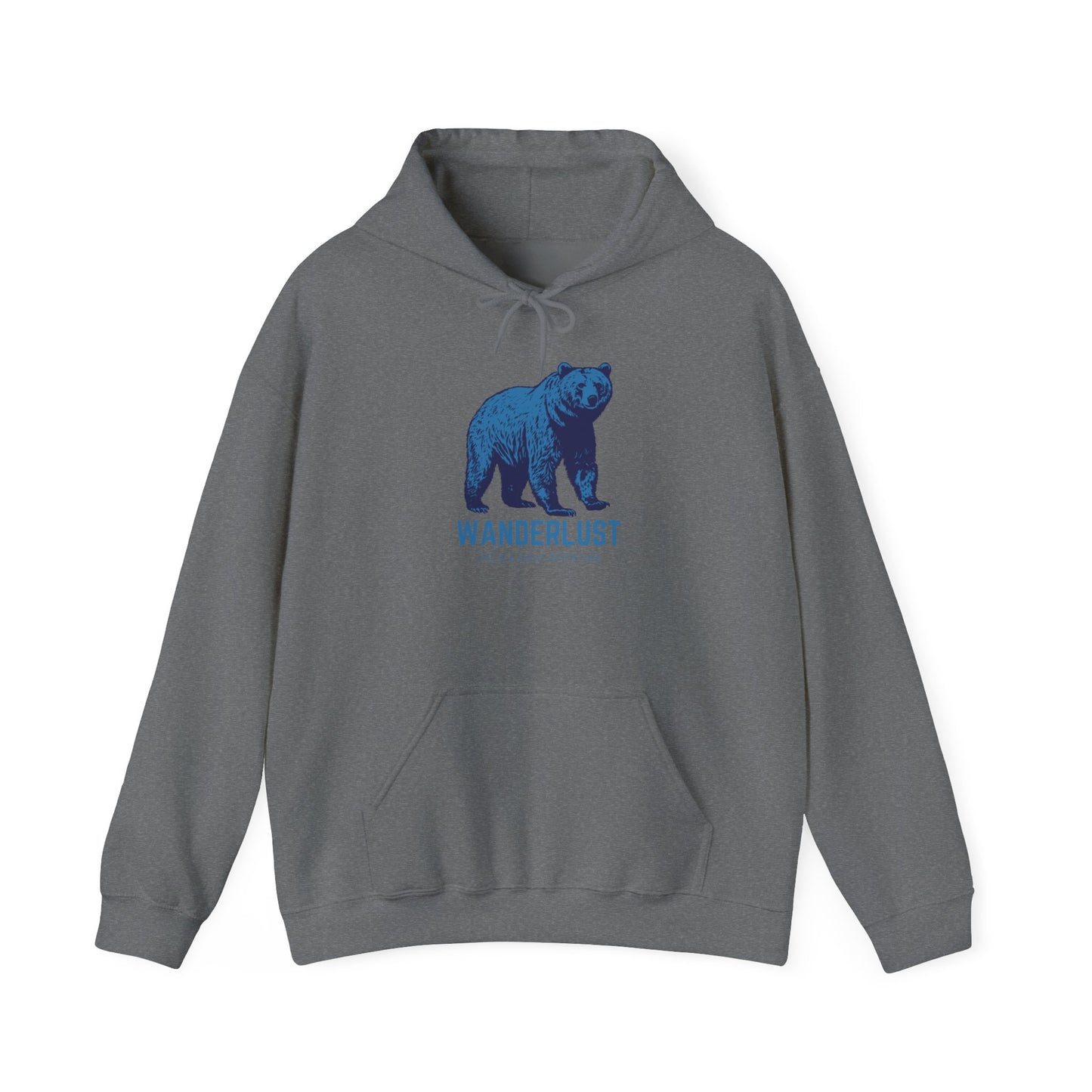 Wanderlust Hoodie (Blue)| Unisex Motivational Hoodie, Casual Outfit, Sportswear Gift, Inspirational Apparel