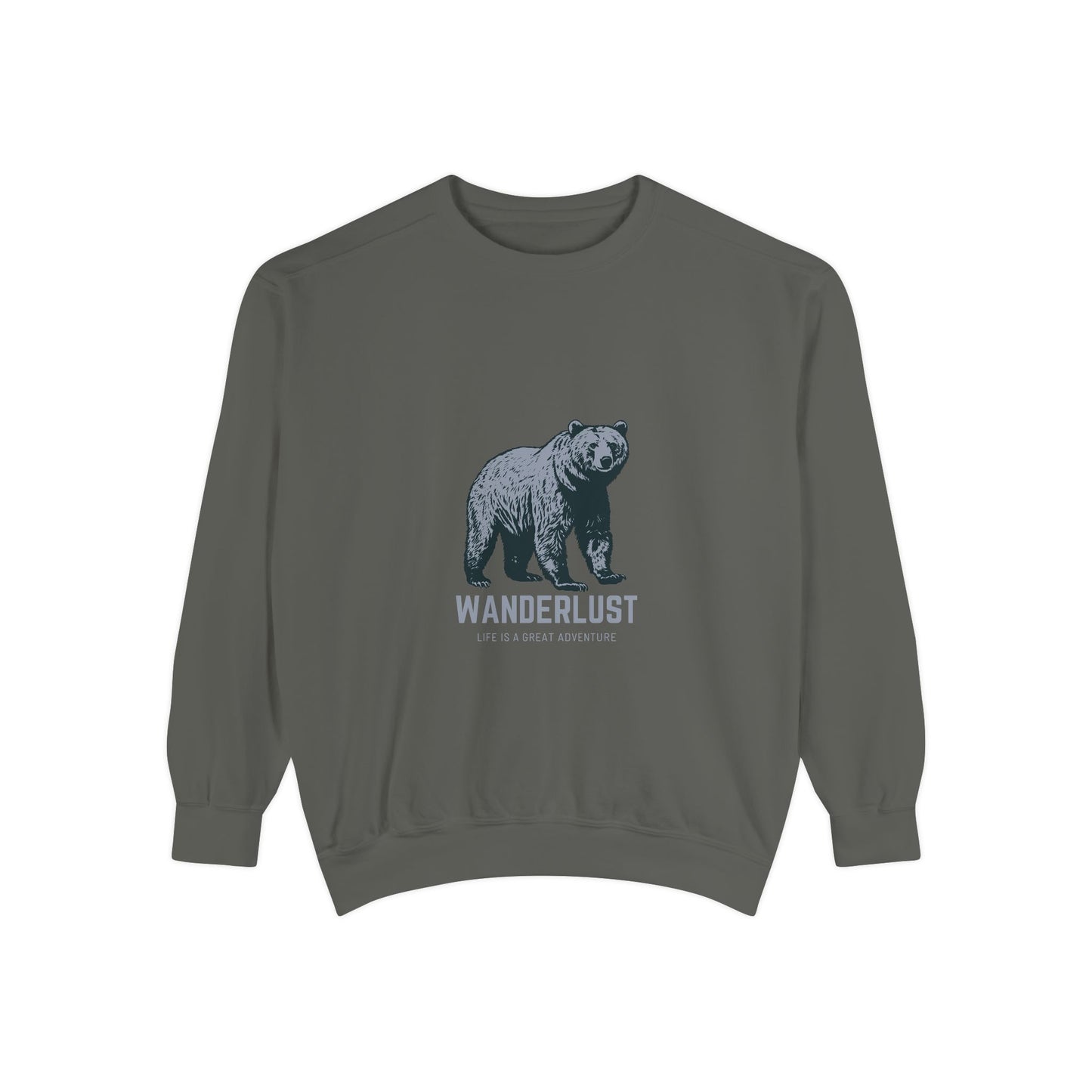 Wanderlust (Grey) Unisex Heavyweight Sweatshirt , Soft, Warm & Durable for Everyday Comfort