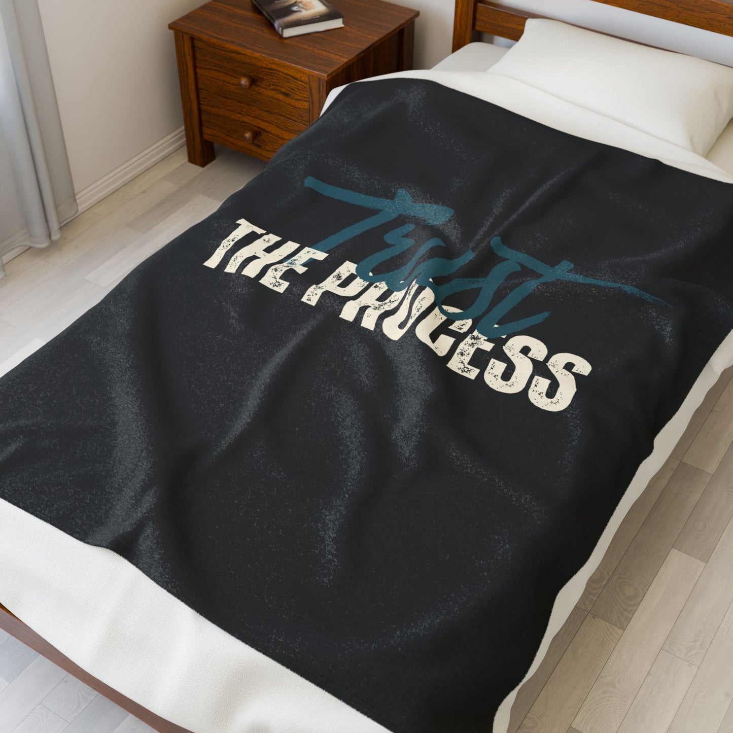 Trust the Process Velveteen Plush Blanket | Cozy Throw, Inspirational Home Décor, Motivational Gift, Relaxation Blanket