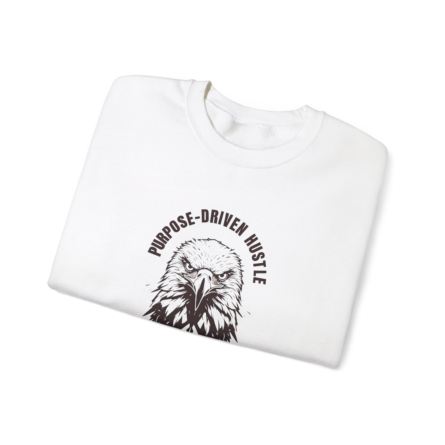 Purpose-Driven Hustle Crewneck Sweatshirt – 50/50 Cotton-Poly Blend, Ribbed Cuffs & Hem, Durable & Comfortable