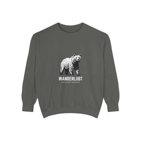 Wanderlust (White) Unisex Heavyweight Sweatshirt , Soft, Warm & Durable for Everyday Comfort