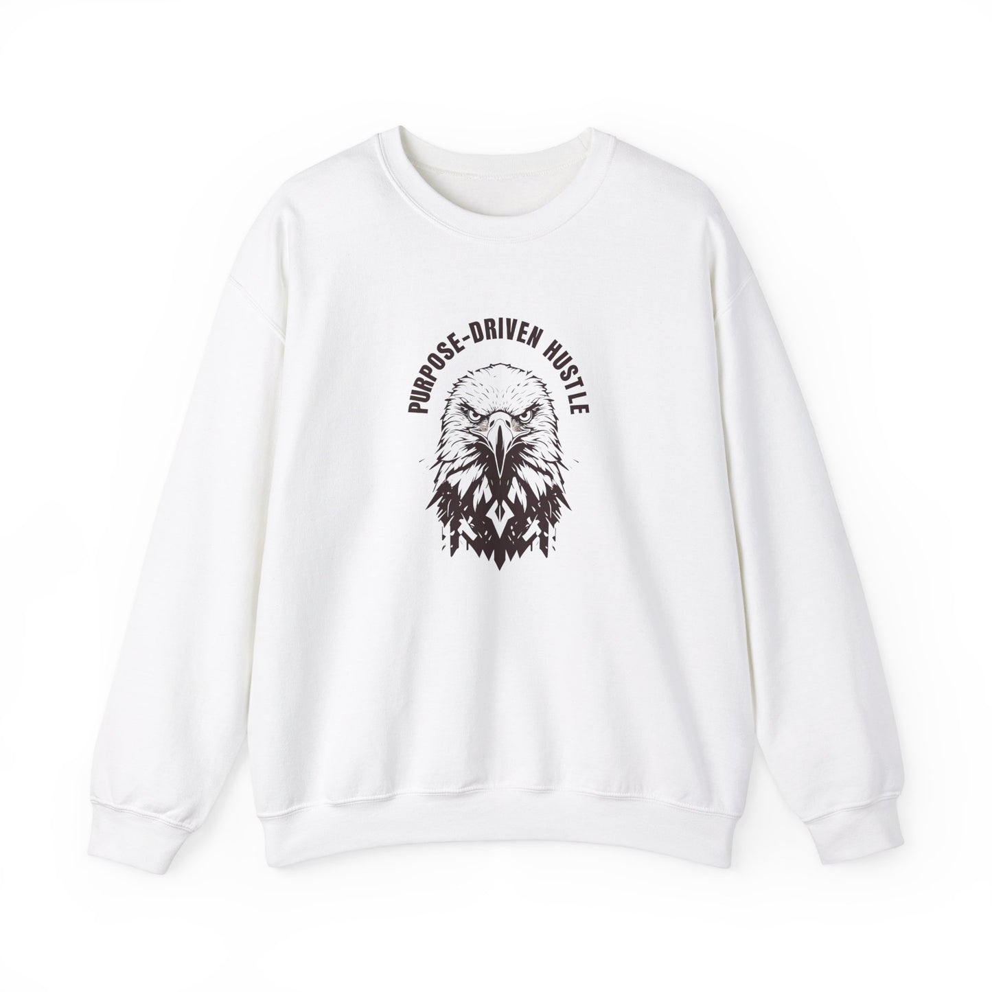 Purpose-Driven Hustle Crewneck Sweatshirt – 50/50 Cotton-Poly Blend, Ribbed Cuffs & Hem, Durable & Comfortable