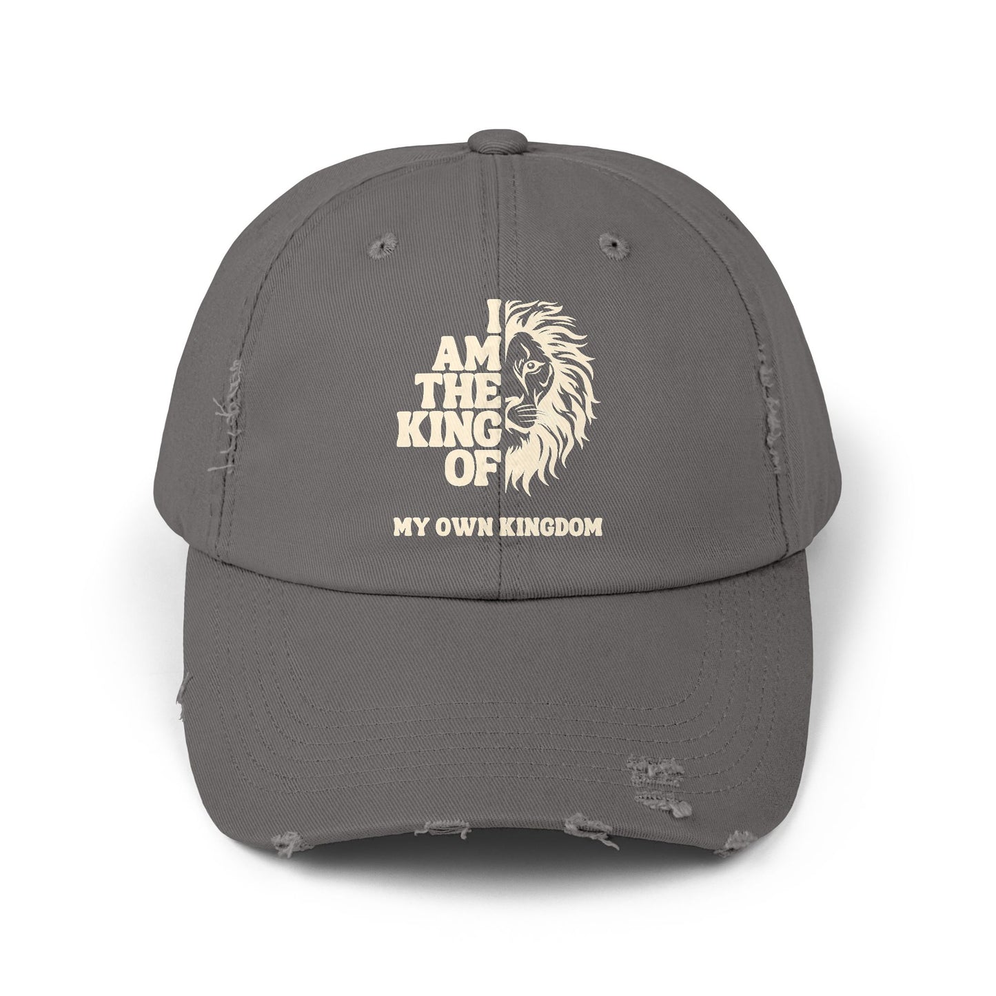 I am King Unisex Distressed Cap – Casual Everyday Hat, Comfortable Fit, Great for Outdoor Activities & Gifting