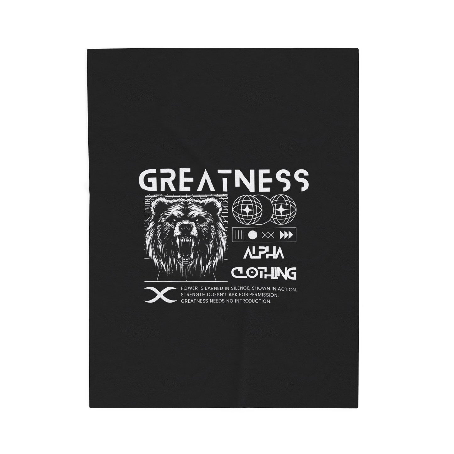 Greatness(White) Velveteen Plush Blanket | Cozy Throw, Inspirational Home Décor, Motivational Gift, Relaxation Blanket