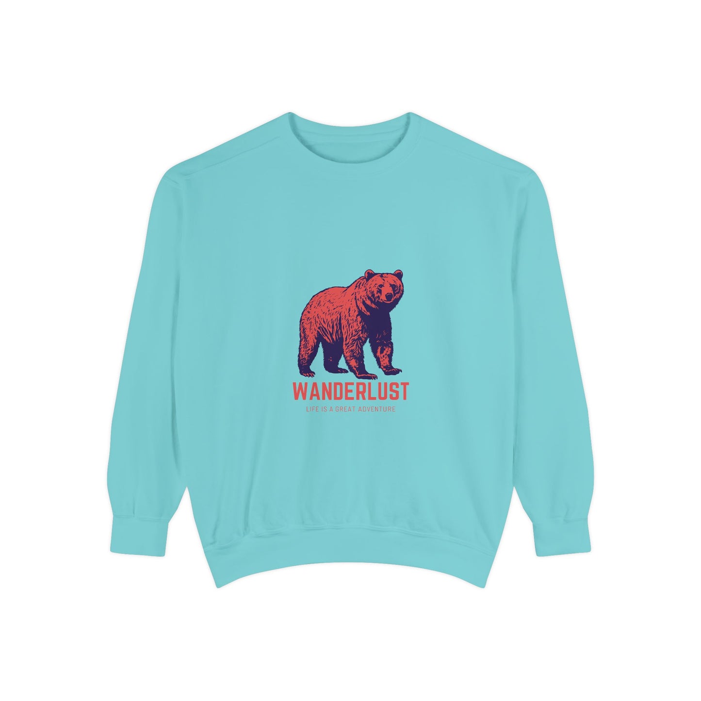 Wanderlust (Red) Unisex Heavyweight Sweatshirt , Soft, Warm & Durable for Everyday Comfort