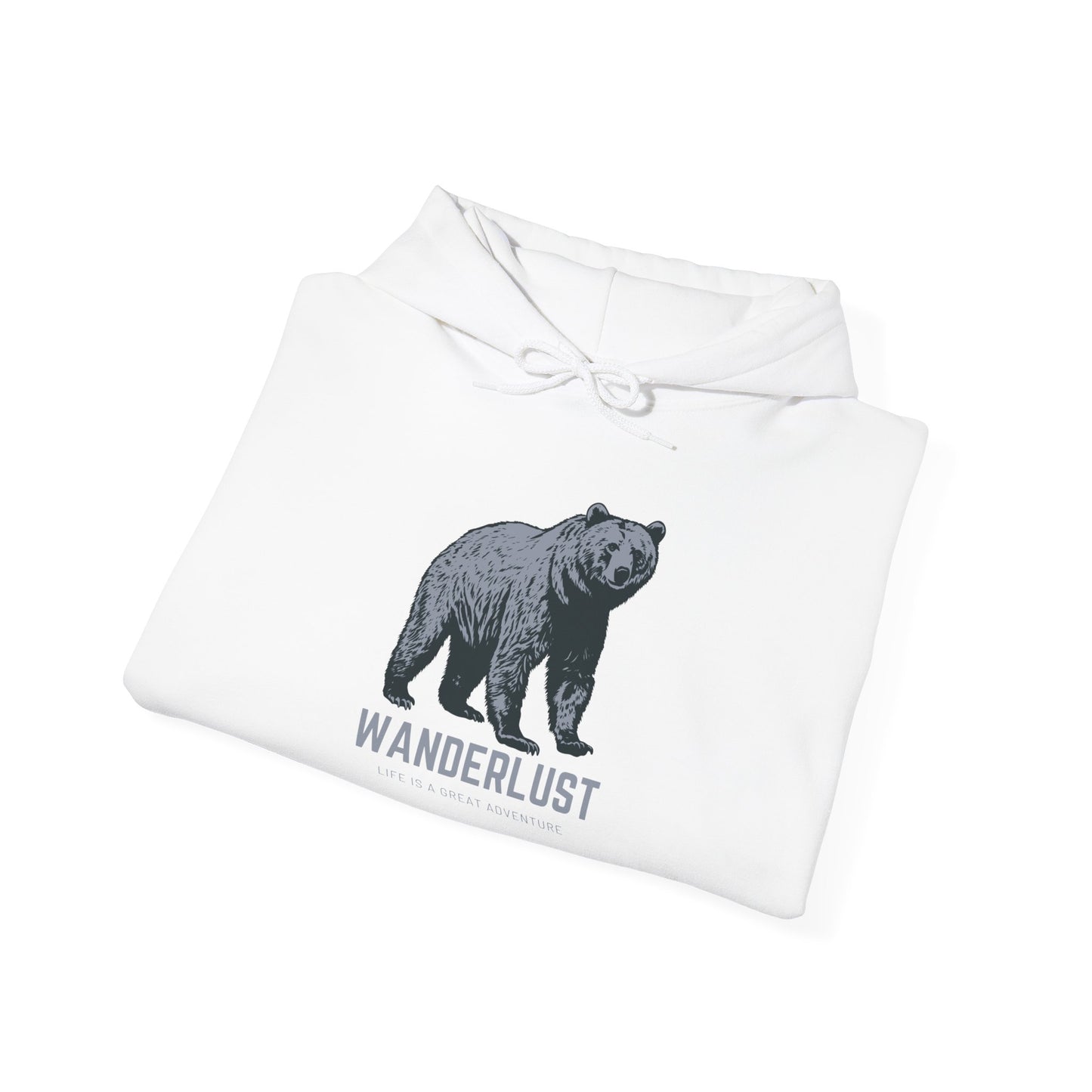 Wanderlust Hoodie (Grey)| Unisex Motivational Hoodie, Casual Outfit, Sportswear Gift, Inspirational Apparel
