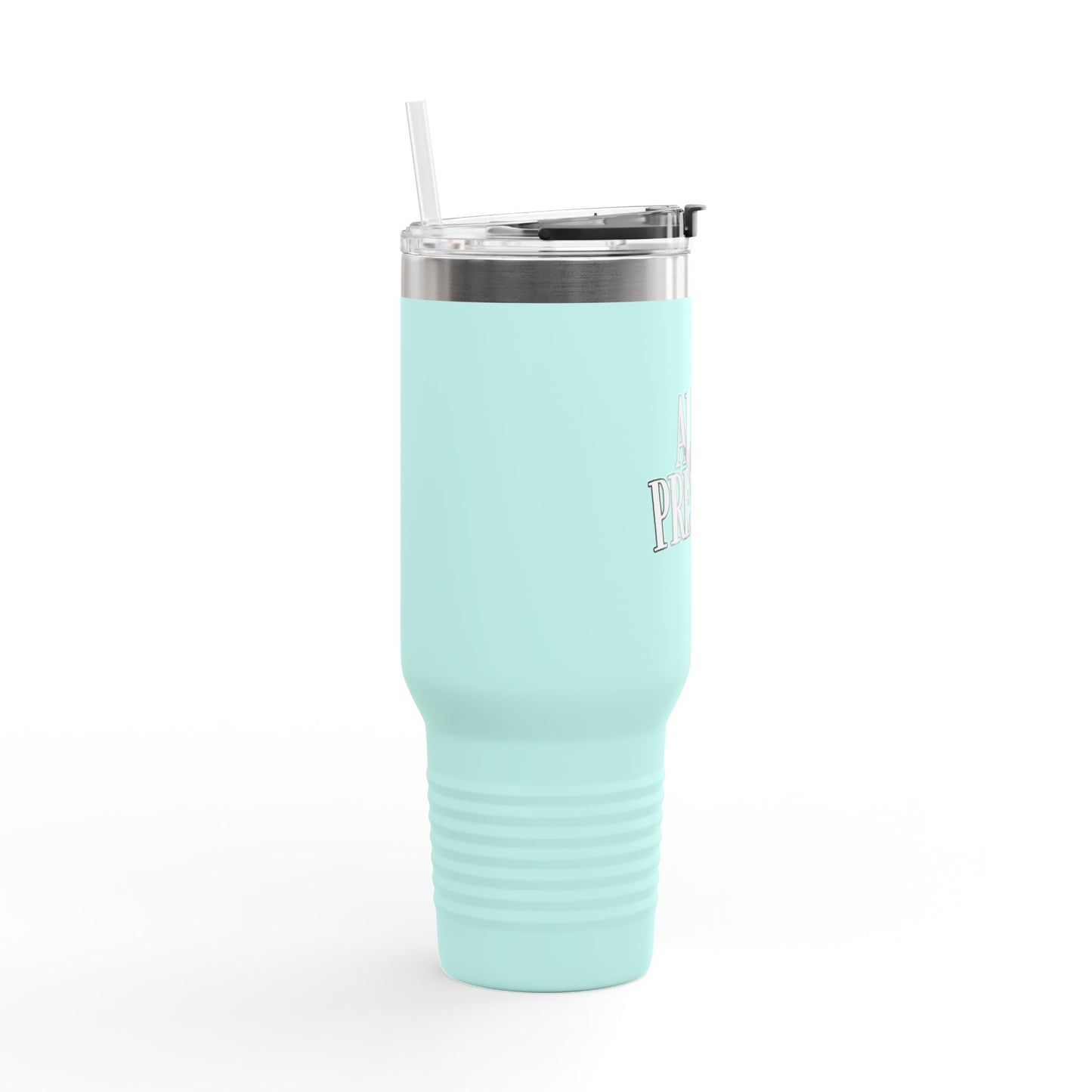 Alpha Presence Insulated Travel Mug 40oz | Coffee Tumbler, Tea Cup, Gift for Him Her, Road Trip Mug, Personalized