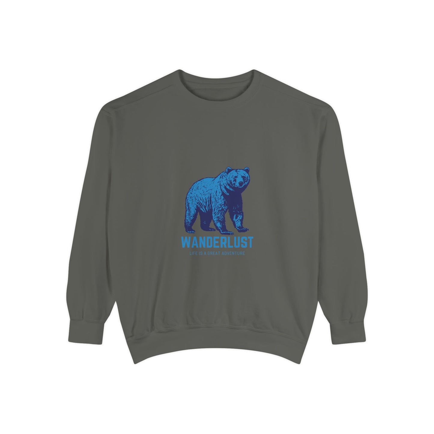 Wanderlust (Blue) Unisex Heavyweight Sweatshirt , Soft, Warm & Durable for Everyday Comfort