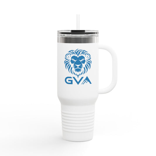 GVA Logo 40oz Insulated Travel Mug – Stainless Steel, Double-Wall, Leak-Proof with Handle
