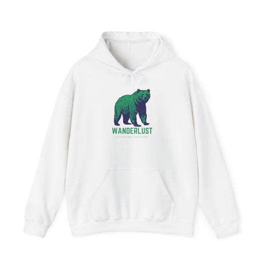 Wanderlust Hoodie (Green)| Unisex Motivational Hoodie, Casual Outfit, Sportswear Gift, Inspirational Apparel
