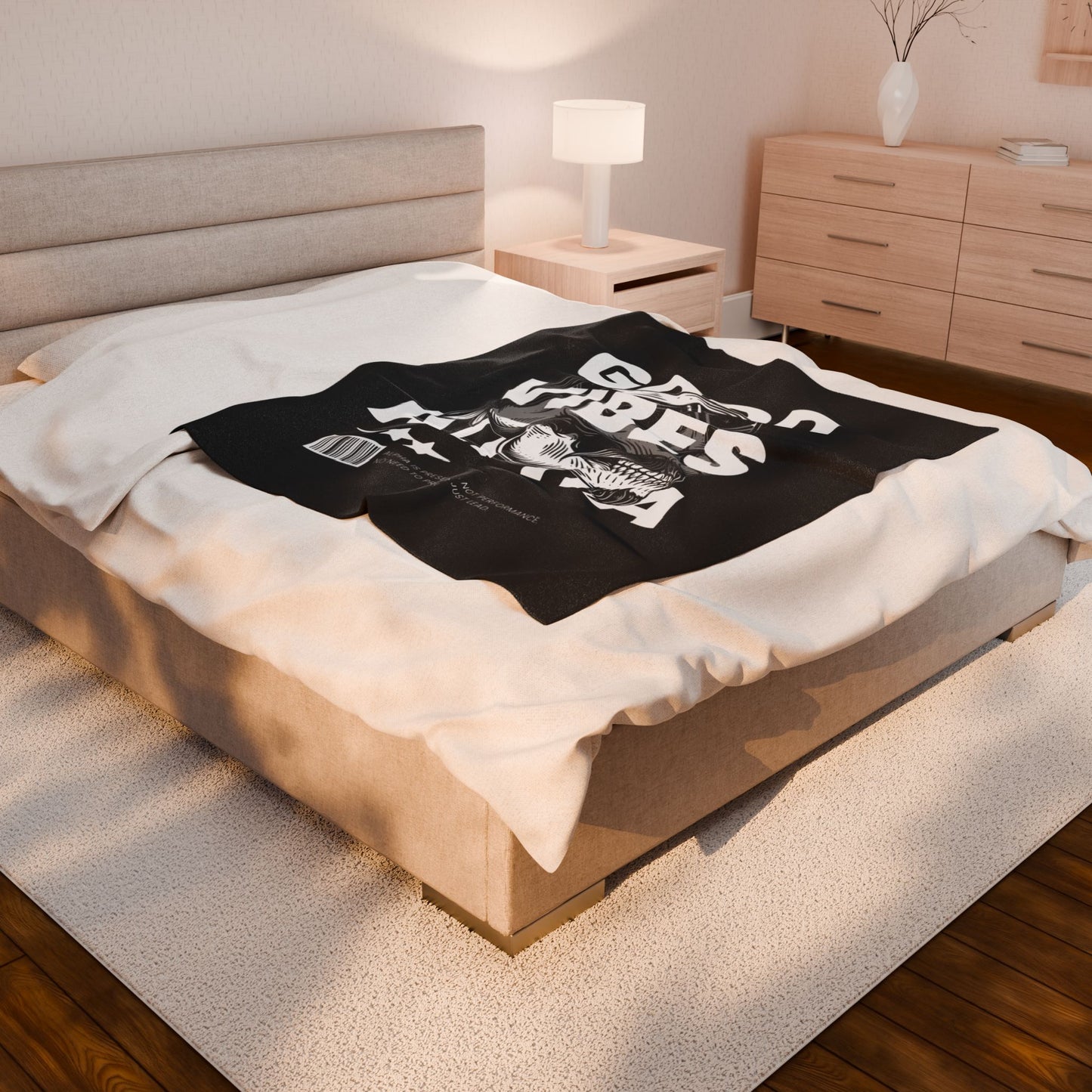 Good Vibes Alpha Presence Plush Blanket | Cozy Home Decor, Relaxation Blanket