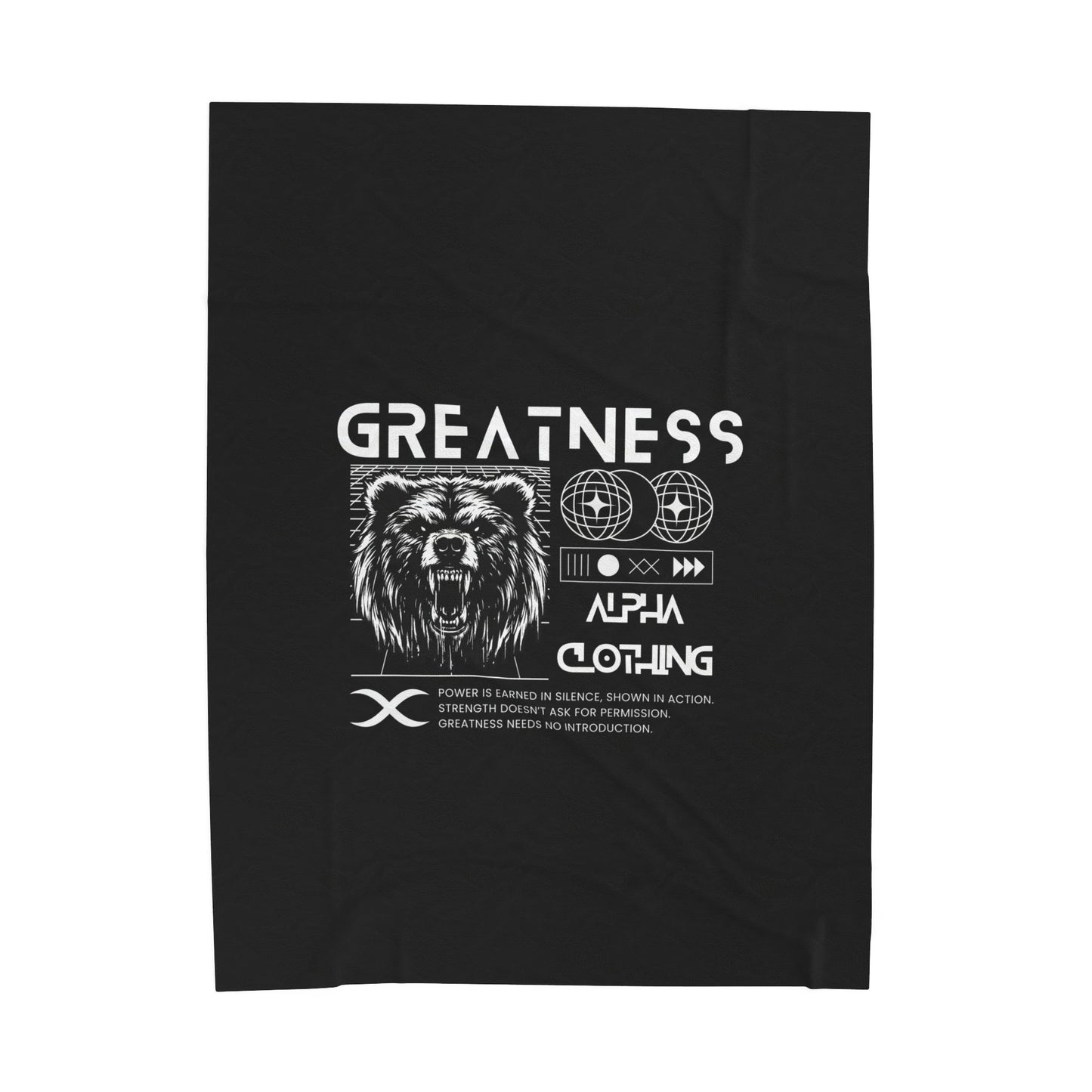 Greatness(White) Velveteen Plush Blanket | Cozy Throw, Inspirational Home Décor, Motivational Gift, Relaxation Blanket