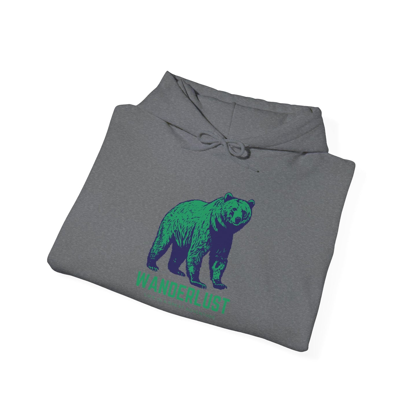 Wanderlust Hoodie (Green)| Unisex Motivational Hoodie, Casual Outfit, Sportswear Gift, Inspirational Apparel