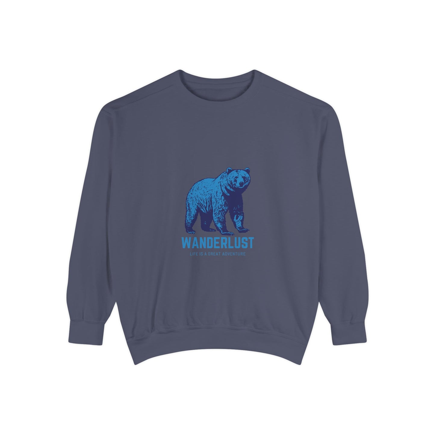 Wanderlust (Blue) Unisex Heavyweight Sweatshirt , Soft, Warm & Durable for Everyday Comfort
