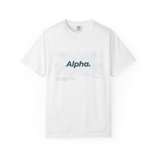 Alpha Waves Unisex Garment-Dyed T-Shirt – Streetwear-Inspired Casual Tee, Soft Fit, Everyday Outfit, Gift for Him or Her