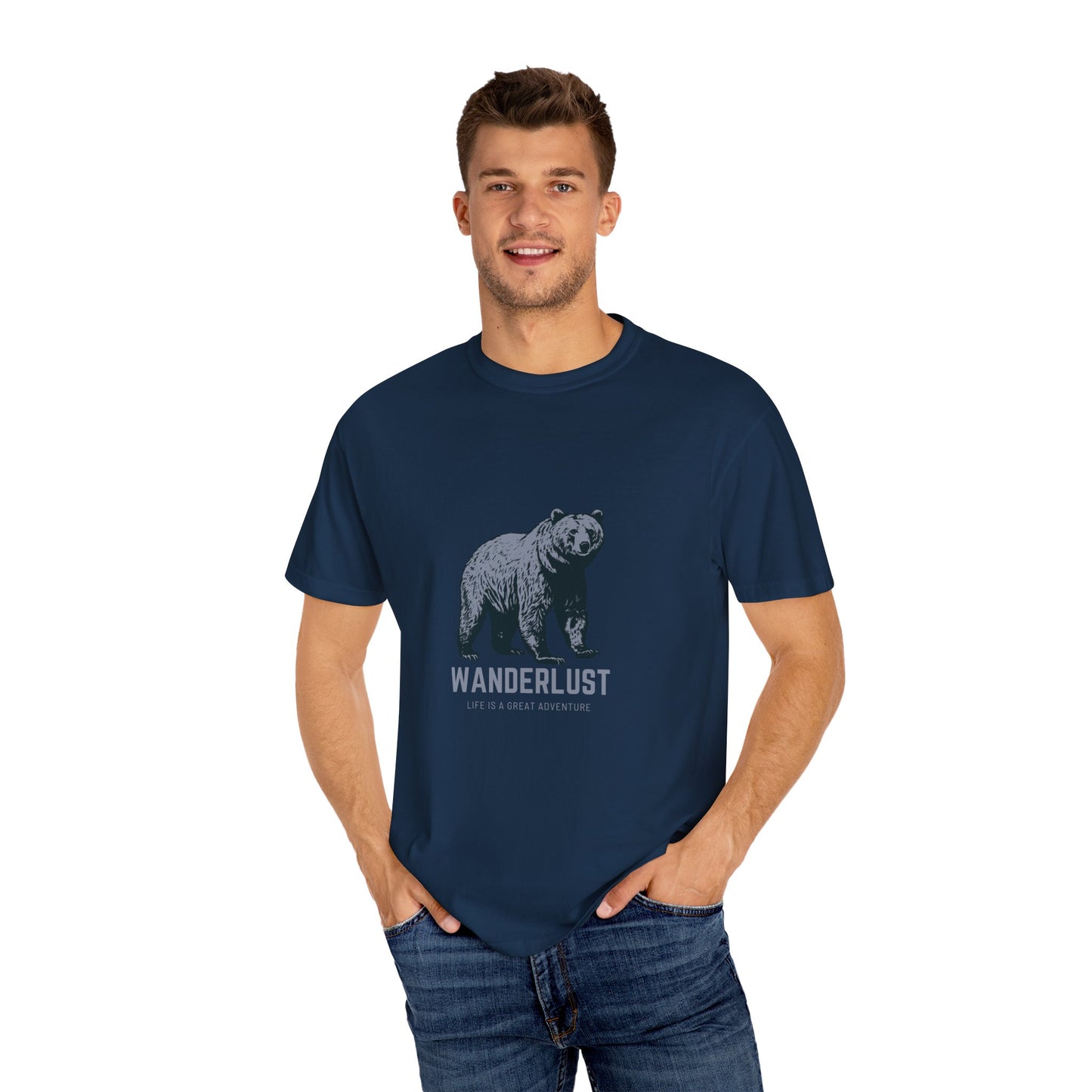 Wanderlust (Grey) Unisex Garment-Dyed T-Shirt – Soft, Durable & Comfortable Everyday Wear