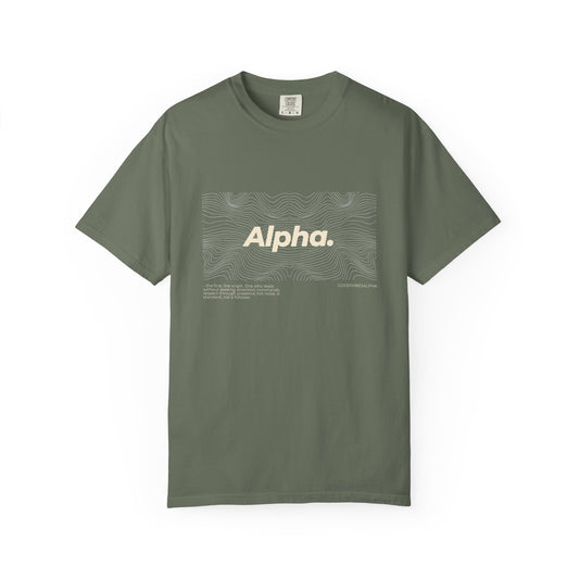 Alpha Waves (Ivory) Garment-Dyed T-Shirt – Streetwear-Inspired Casual Tee, Soft Fit, Everyday Outfit, Gift for Him or Her