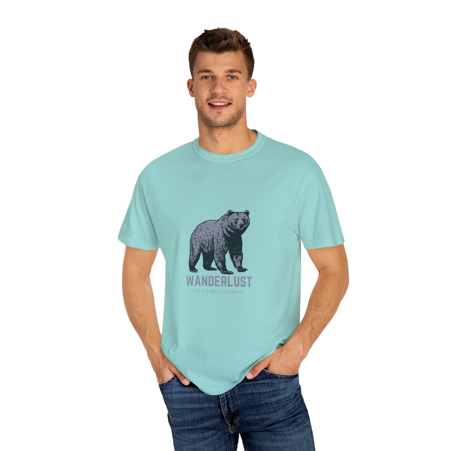 Wanderlust (Grey) Unisex Garment-Dyed T-Shirt – Soft, Durable & Comfortable Everyday Wear