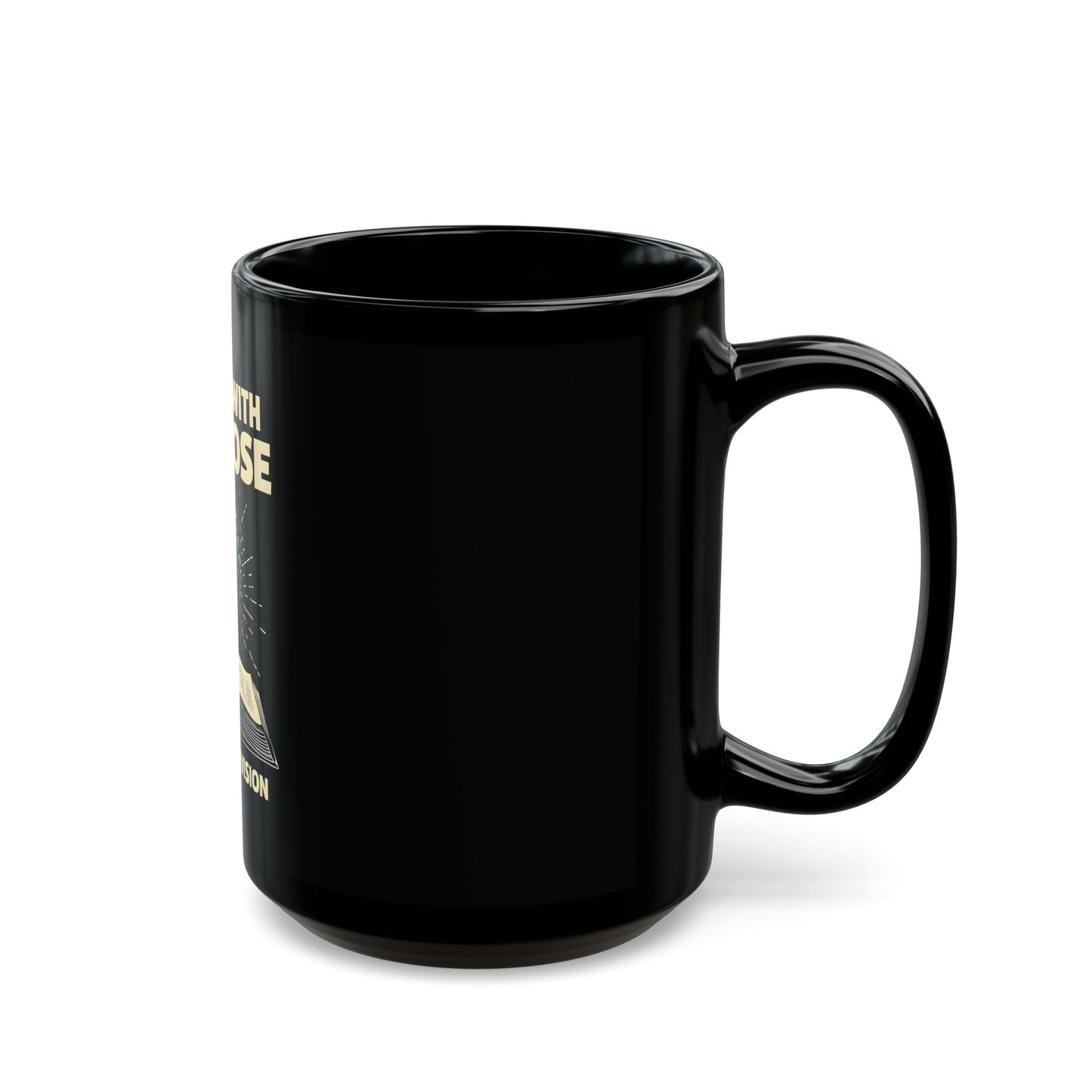 Create with Purpose Black Ceramic Mug – Inspirational Tree of Life Design Motivational Coffee Cup 11oz & 15oz for Home, Office & Gifts