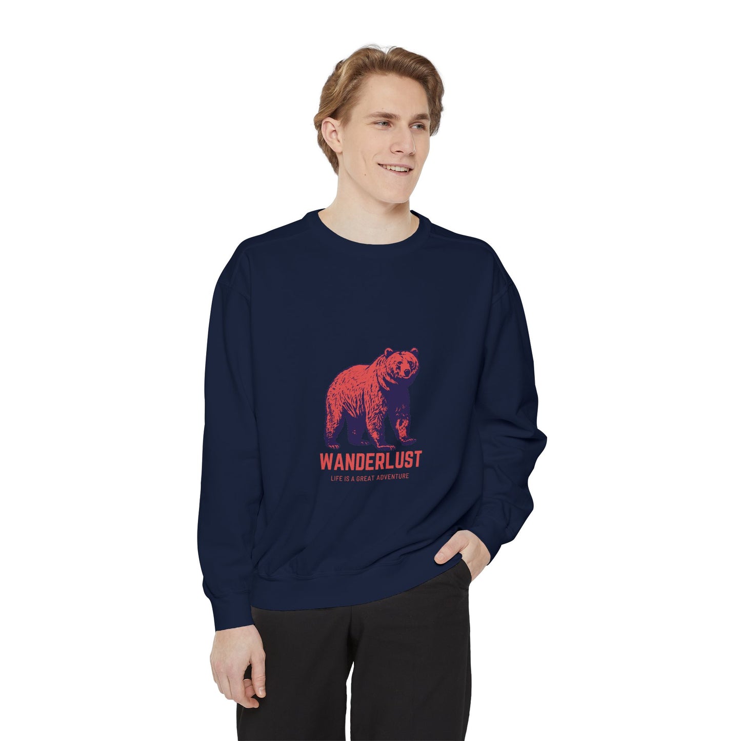 Wanderlust (Red) Unisex Heavyweight Sweatshirt , Soft, Warm & Durable for Everyday Comfort