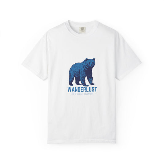 Wanderlust (Blue) Unisex Garment-Dyed T-Shirt – Soft, Durable & Comfortable Everyday Wear